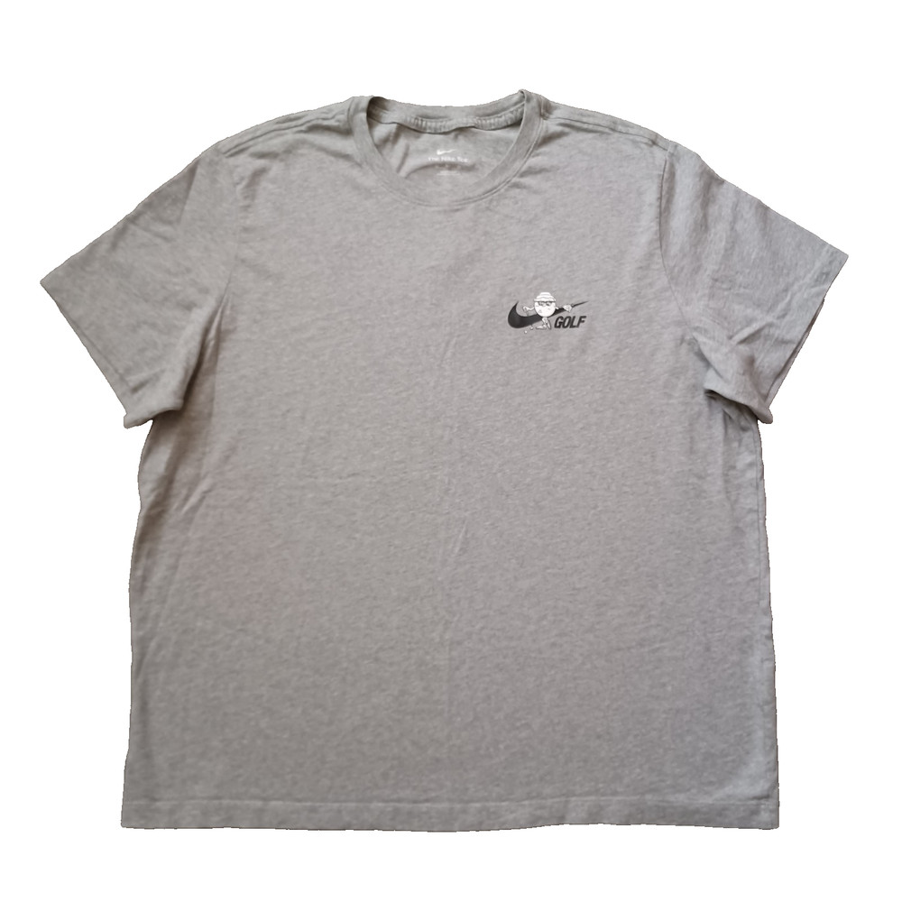 Nike Golf T Shirt Mens XXL Gray Just Tap It In Golf Ball Graphic Short Sleeve