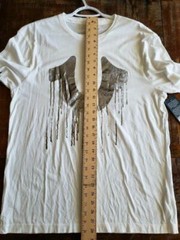 True Religion Mens Graphic T-Shirt White Metallic Drippy Horseshoe Tee L New