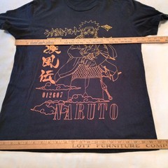 Naruto Men’s Black Anime T-Shirt Size L Graphic Print Jersey Casual, FUC