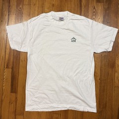 Vintage 90s Hanes Beefy T Shirt Mens L White AIM Investments USA Cotton