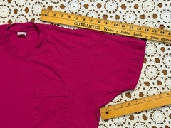 VTG 80s 90s USA Single Stitch XLarge BVD Blank Pink Pocket T-Shirt