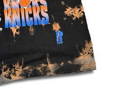 VTG 90s Pro Player Property of New York Knicks Tie Dye Black T-Shirt Made in USA