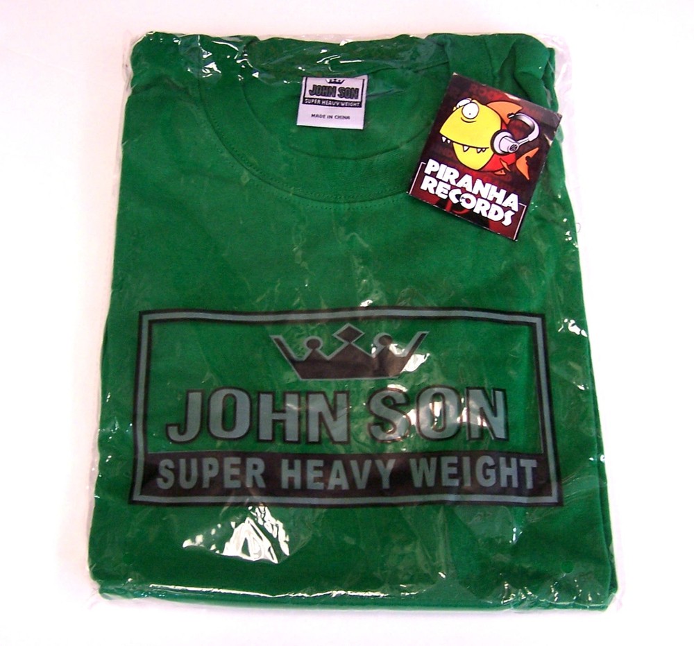 John Son Premium Quality Green T-Shirt XL 100% Cotton Piranha Records
