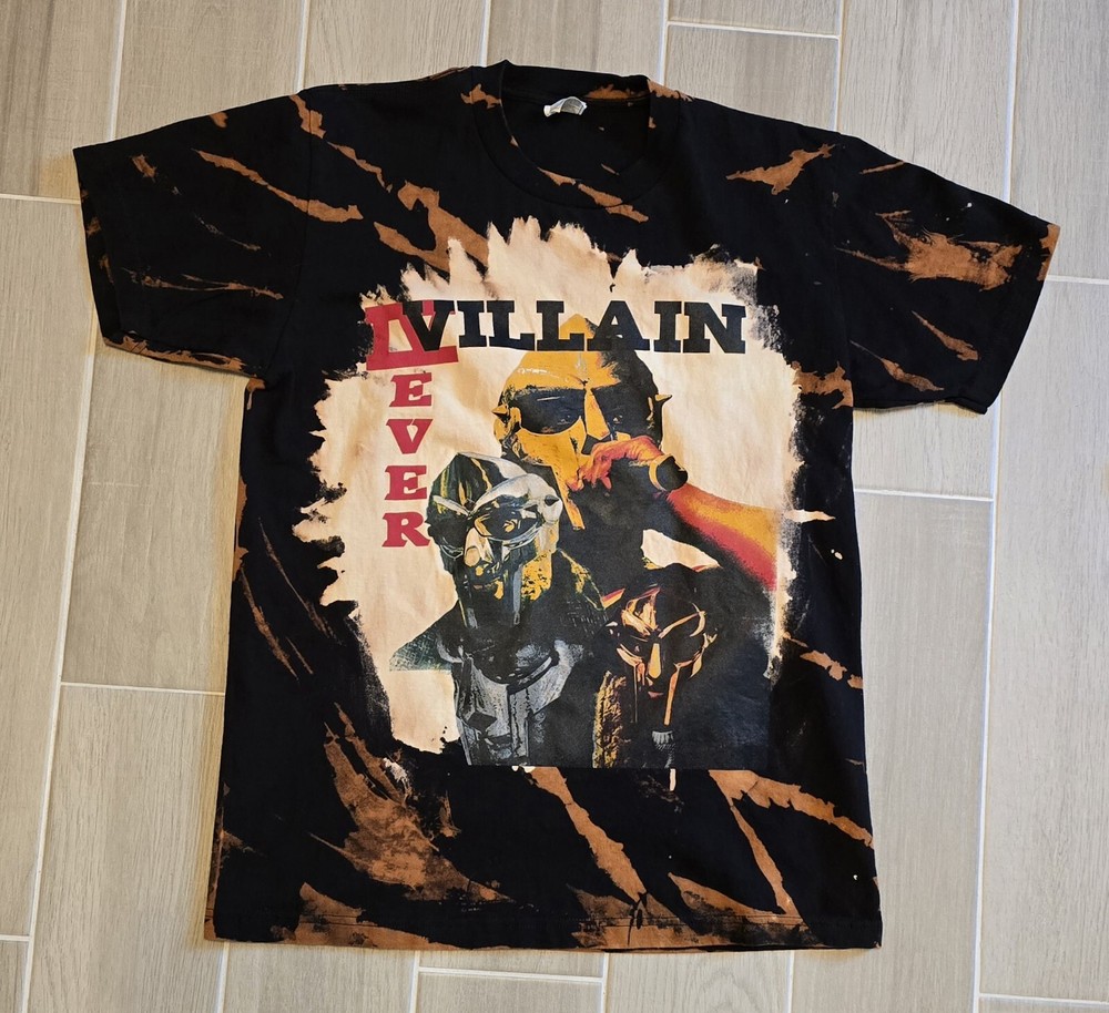 MF Doom IV Ever AOP Super Villain Shirt Size Large Men’s Black Shaka Active Tag