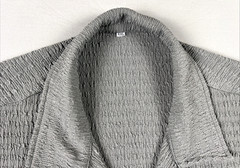 Men’s 4XL Gray Textured Fabric Shorts Sleeve T-shirt Soft Corrugated Stretch