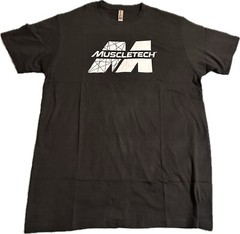 (2) Brand MUSCLETECH black T-Shirt Tee Bodybuilding Fitness New In Plastic LARGE
