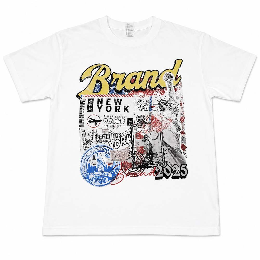 NYC Graphic Travel Stamp Tee White Medium – Urban Streetwear Shirt