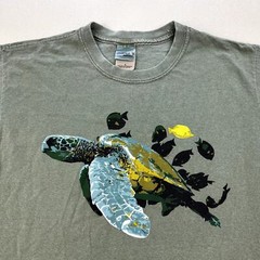 Sea Turtle Nature T-Shirt Adult Small Green Animal Art Snorkel Bob’s Hawaii