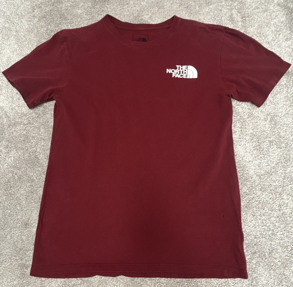 North Face Men’s Small Red Crew Neck Short Sleeve T-Shirt FREE SHIPPING