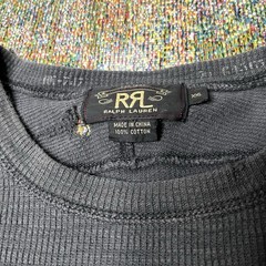 RRL Ralph Lauren Waffle Knit Thermal Crewneck Shirt Gray Men’s XXL Grey Distress
