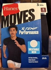 Sm Hanes X-Temp® Breathable Mesh Tagless Crews T-shirts 3Pack Mens Black/Grey