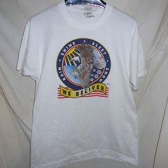 Vintage 1996 USPS Stamp Design T Shirt White Size Large Rain Snow Sleet Shine