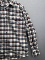 Jachs Mens Beige Plaid Shirt Collared Button Down Long Sleeve Size Large