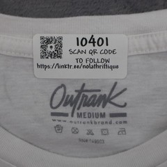 Outrank TShirt Mens Medium White Lightweight Casual Run Up Them Numbers Crewneck