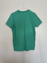 Hollister 100% Cotton Men’s V‑Neck Teal Turquoise Logo T-Shirt Casual Preppy Y2K