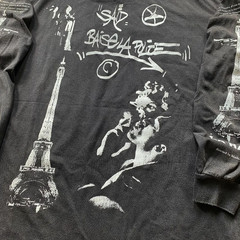 La Haine Shirt Sz XL Vintage Style Long Sleeve Black Faded Single Stitch REPRINT