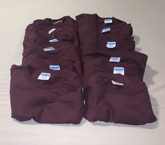 VTG Champion Maroon Plum Heavy Weight Cotton TShirt EXTRA LARGE Unisex Lot Of 12