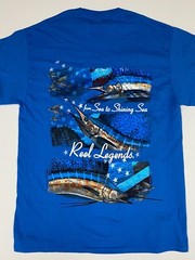 Reel Legends mens Shirt Medium blue from sea to shining sea