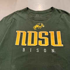 Russell Athletic NDSU Bison Mens Large Green Short Sleeve Graphic T-Shirt NCAA