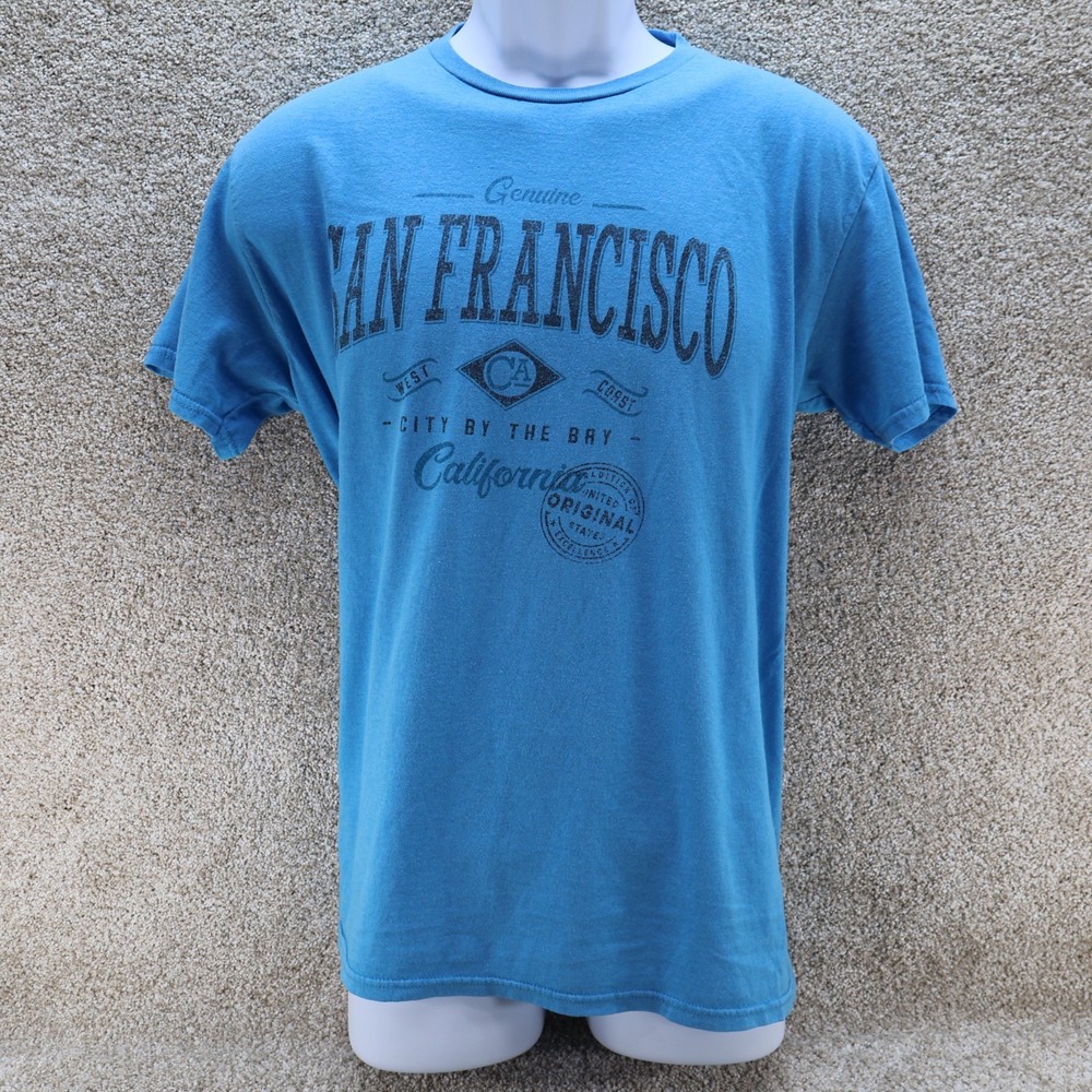 San Francisco Graphic T-Shirt Tourist Tee Blue (see photo for flaw)