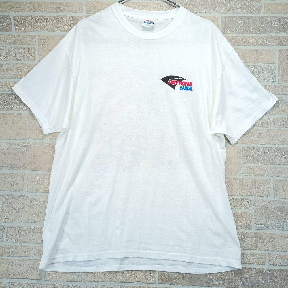 Daytona USA Motorsports Experience T-Shirt Men’s XL Hanes Heavyweight White