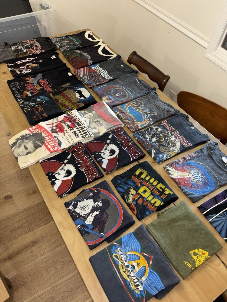 Vintage 1980s RARE COLLECTION Rock Band Lot Iron Maiden Rush Judas Priest 20+