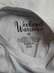 Weekend Warrior Shirt Mens Medium Gray Stay Strippy Sinde Day 1 Smiley Casual