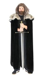 Game Of Thrones King Ned Stark Deluxe Fur Cloak Cape Halloween Costume Set