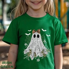 Halloween Lace Ghost Shirt, Cute Floral Ghost Shirt, Spooky Fall Floral, 203651