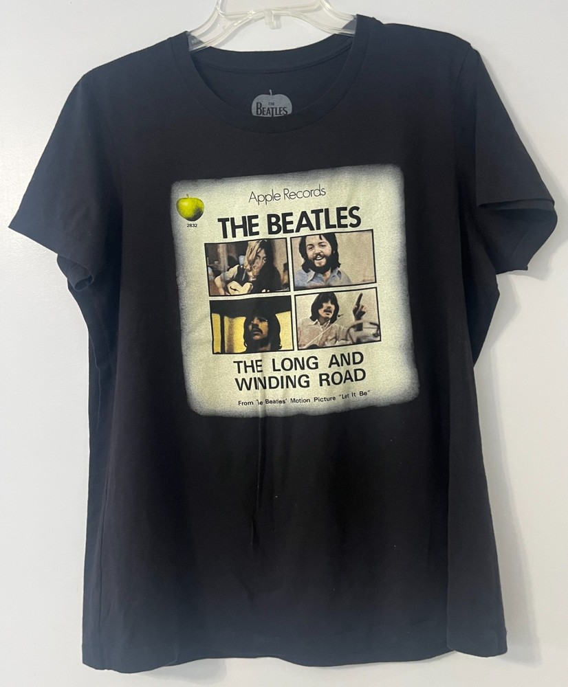 The Beatles 2009 Apple Corps T Shirt XL Black Long And Winding Road Retro Y2K