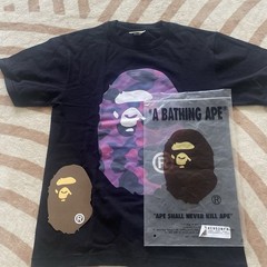 A Bathing Ape BAPE Men’s Black Camo Ape Head Logo Cotton T-Shirt M/L