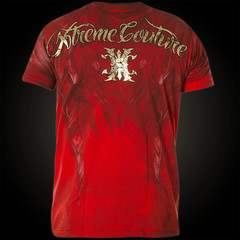 Xtreme Couture By Affliction Men’s T-Shirt Dark Doman Biker Red Tattoo S-5XL