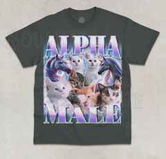 Alpha Male T-Shirt Kitten Cat Funny Meme Animal Bootleg Graphic Unisex Shirt