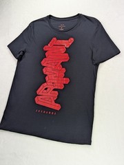 Armani Exchange Men’s Size M Slim Black w/Red 3-D Logo Graphic Crewneck TShirt