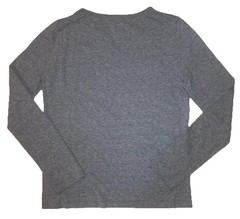 APC Paris Long Sleeve T Shirt Size Small Heather Blue Henley Style V Cut Collar