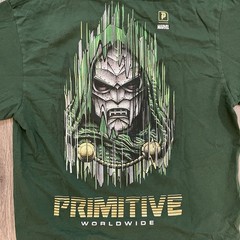 Primitive x Marvel Dr Doom Hoodie Mens M Green Gold Foil Skateboard Pullover