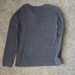 Banana Republic Men’s M Gray Solid Knit Long Sleeve Henley T-Shirt, Buttons