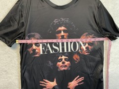 Fashion Portrait Shirt Mens Small Black Graphic Tee Music Style Top Front Back