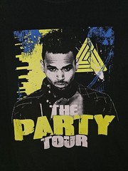 Chris Brown The Party Tour 2017 Large Mens Black Double-sided Graphic Logo Tee