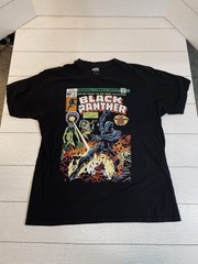 Black Panther Marvel Comics Cover MCU Men’s Large Black T-Shirt Retro