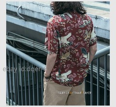 NON STOCK Vintage T-Shirt Print Shirt Men’s Short Sleeve Shirt Cuban