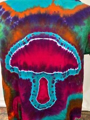 New Hand Unique Tie Dyed Gildan Mushroom Multi-Color Medium 100% Cotton TShirt