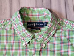 L Ralph Lauren Classic Fit it Short-Sleeve Plaid Shirt Embroidered Pink Pony