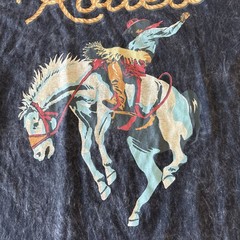 Cowboys Shirt Mens XL Blk/gray Graphic Rodeo Cowboy Horse Western Lotus Fashion