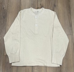 Vintage 50s Military Henley Shirt Sz M Wool Thermal Winter Workwear Uniform M-50