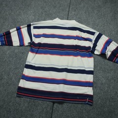 Vintage Levi’s Relaxed Fit T-Shirt Mens M White Blue Striped Crew Neck Comfort
