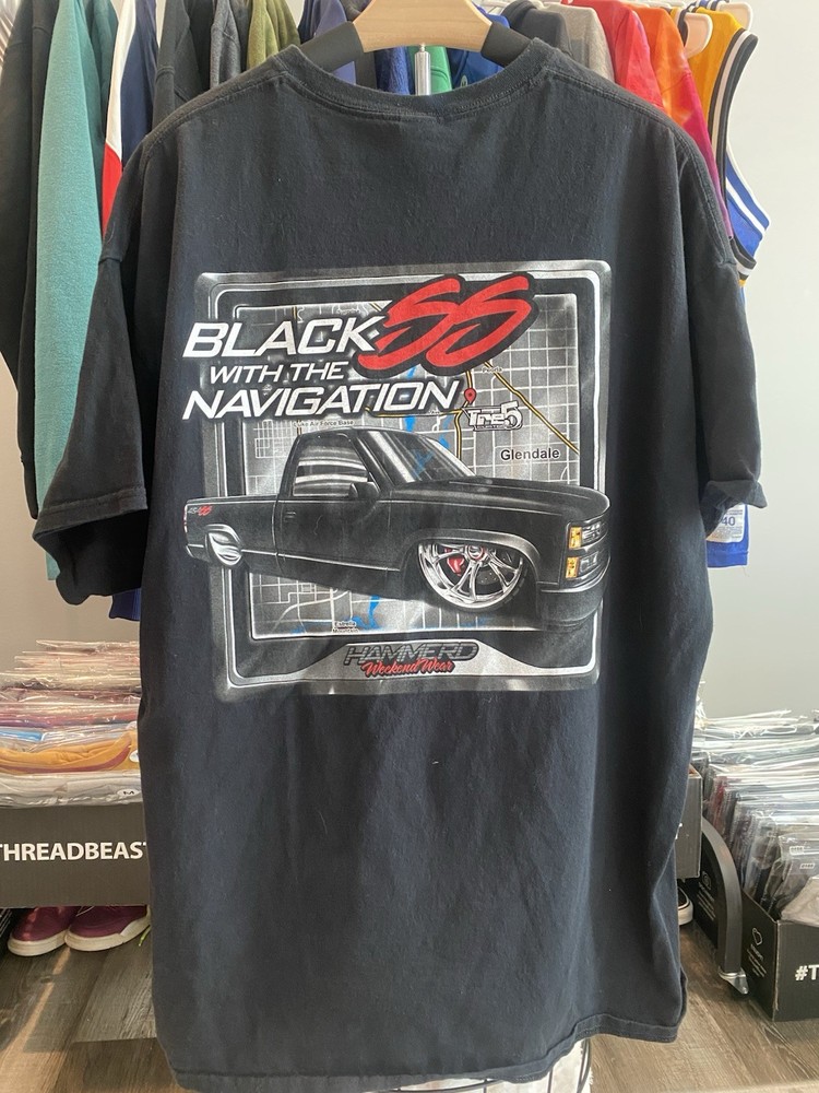 454 SS Chevy C1500 Hammered Weekend Wear Men’s Black Graphic T-shirt Large 2XL