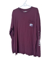 Vineyard Vines Shirt Mens XLT Red Long Sleeve Tailgate Whale Graphic Pocket Tee