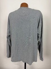 Vintage 90s Ribbed Knit Henley Shirt Men XL Boxy Minimal Outdoors Gray Stretchy
