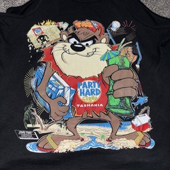 Vintage 1990 Looney Tunes Taz Tank Top Muscle Shirt Party Hard Cafe XL Beach WB